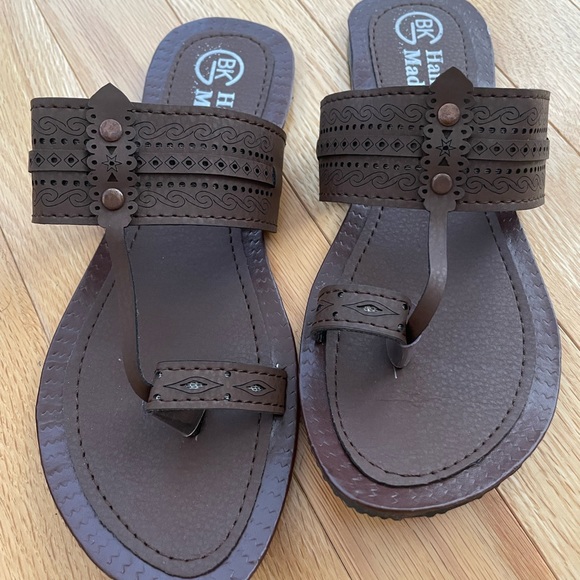 Handmade pure leather 7 flat sandals - Picture 3 of 4